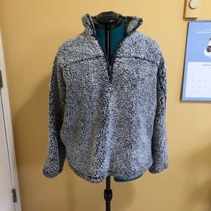 Nordstrom Rack Elodie gray and white teddy pullover size L